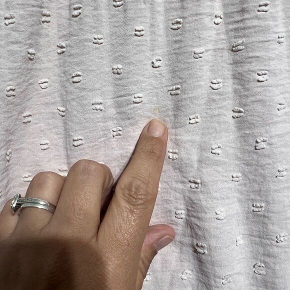 Cactus + Pearl Woman’s Light Pink Ruffle Dot Blouse Size Large - Picture 8 of 9